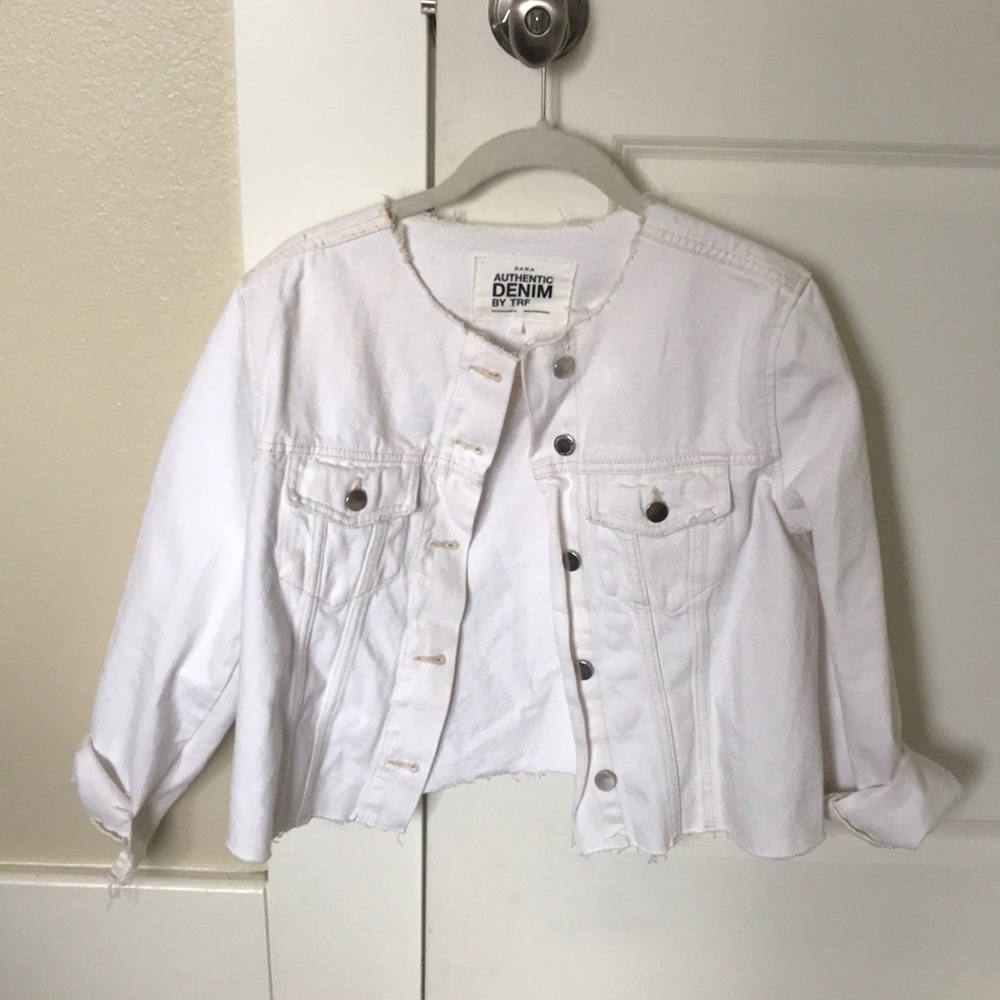 Zara white denim jacket